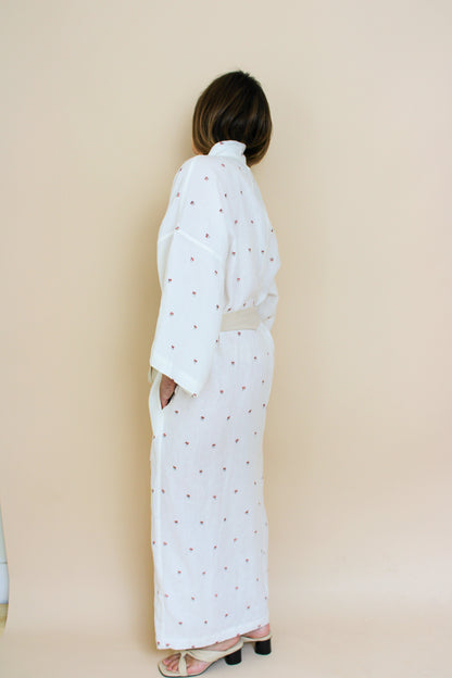DEIJI STUDIOS Floral '02' Linen Robe One Size