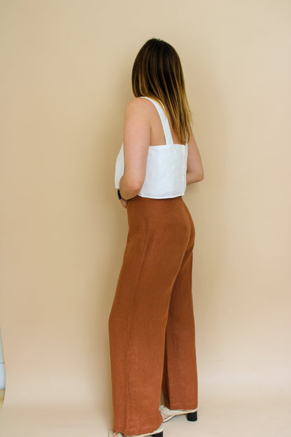 FAITHFULL THE BRAND Scelsi High Rise Flaed linen trousers Size L