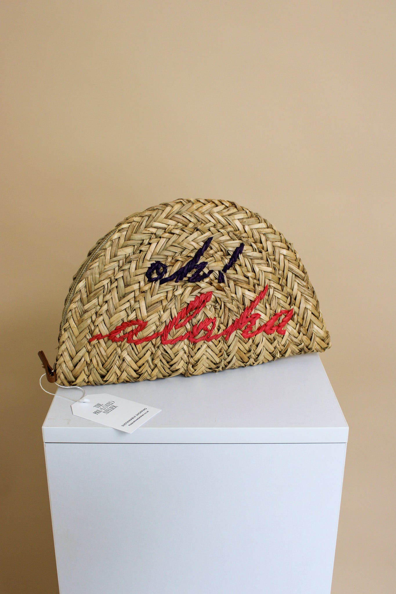 WHISTLES 'oh Aloha' Half Moon raffia clutch One size