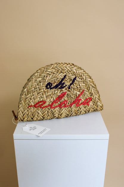 WHISTLES 'oh Aloha' Half Moon raffia clutch One size