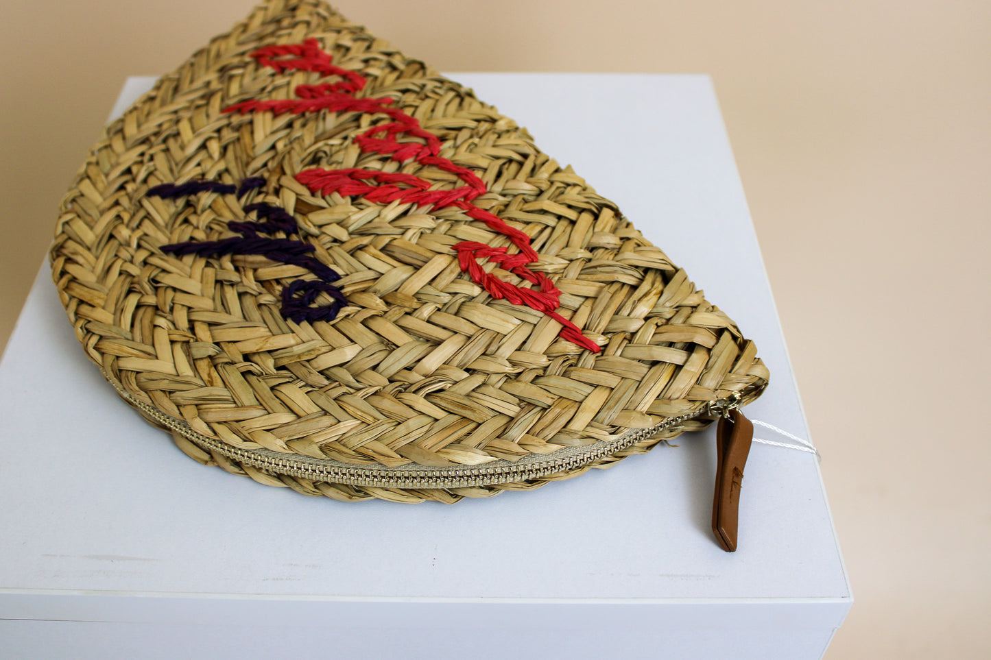WHISTLES 'oh Aloha' Half Moon raffia clutch One size