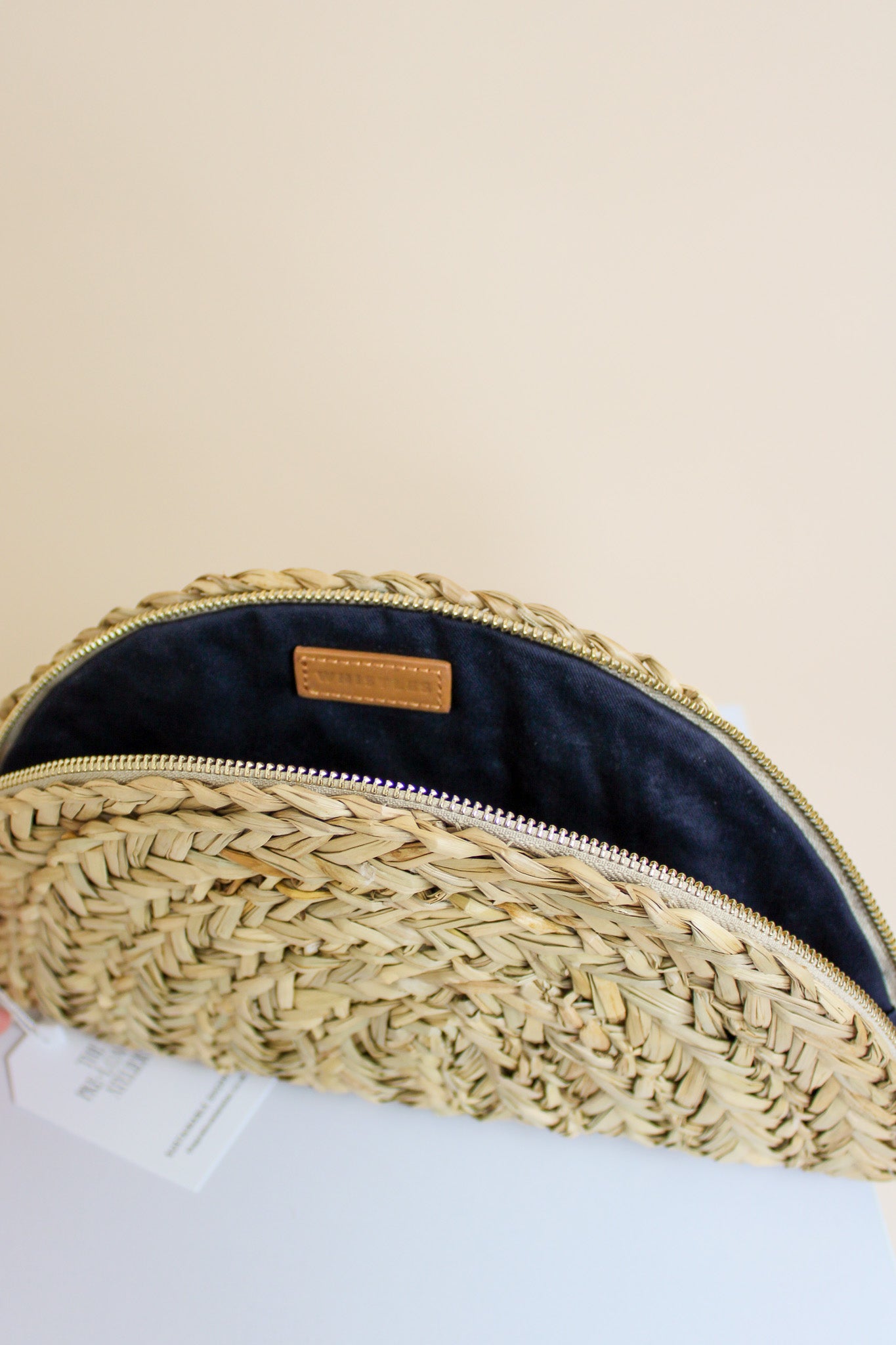 WHISTLES 'oh Aloha' Half Moon raffia clutch One size
