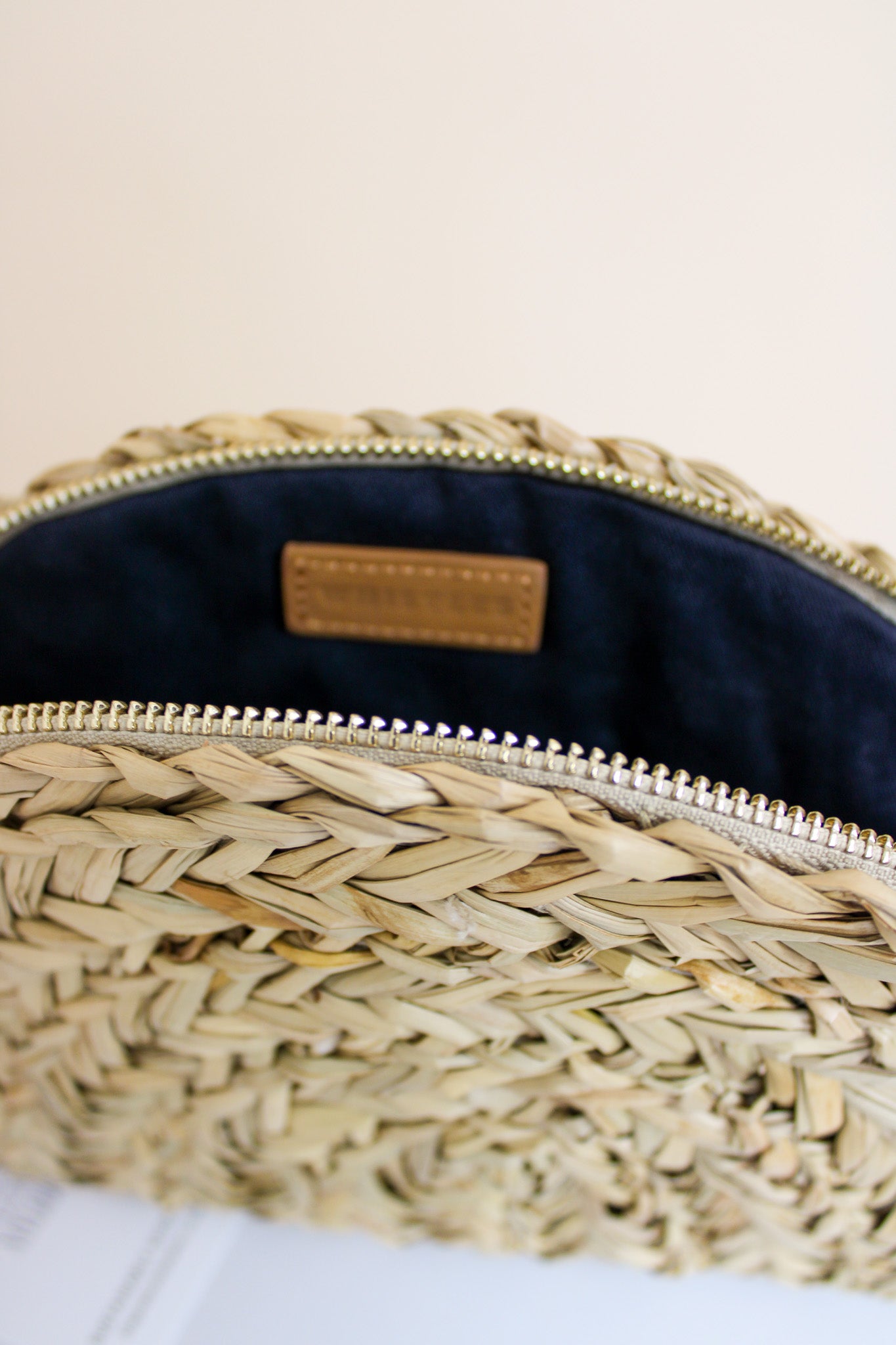 WHISTLES 'oh Aloha' Half Moon raffia clutch One size