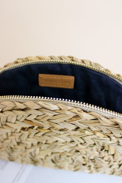 WHISTLES 'oh Aloha' Half Moon raffia clutch One size