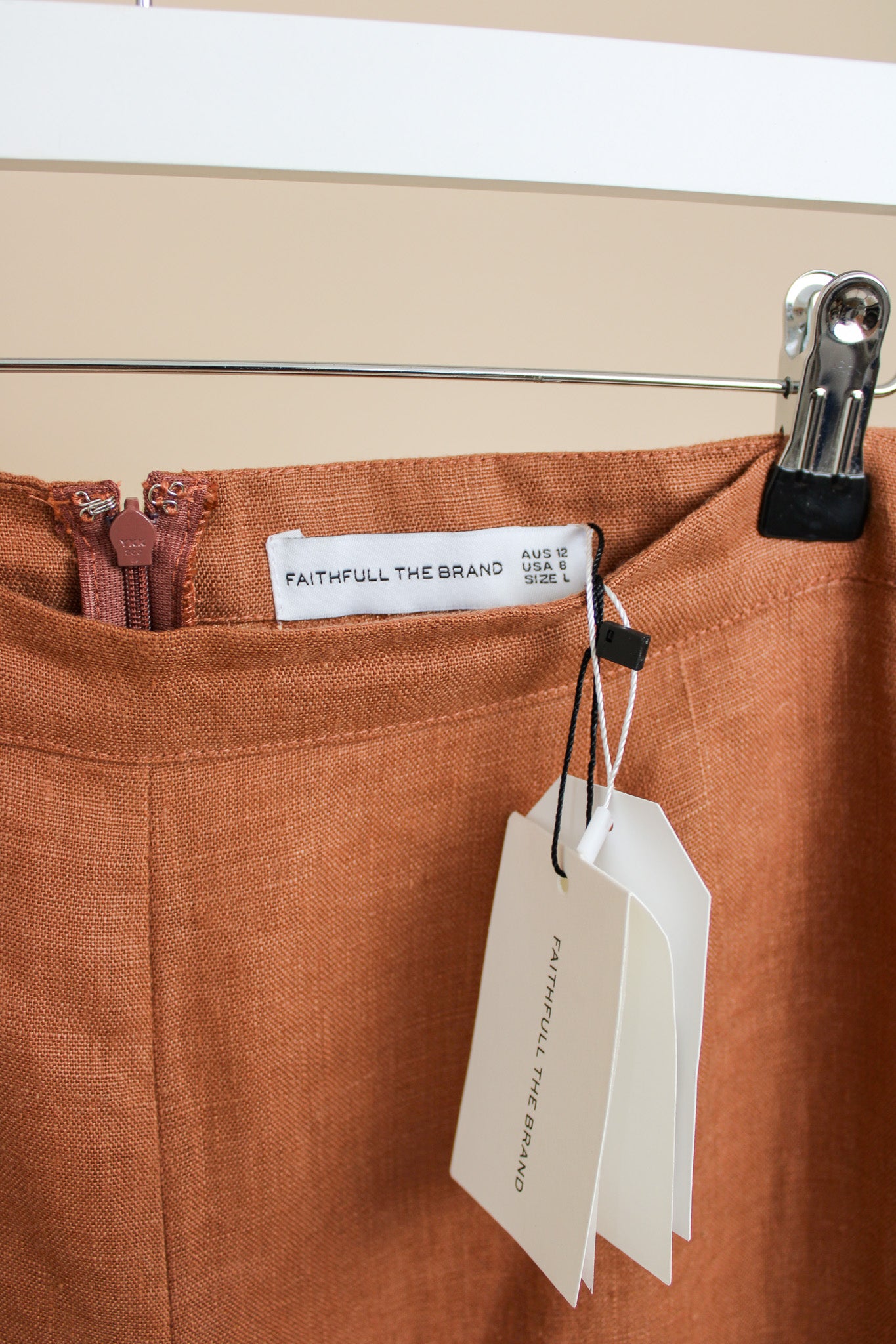 FAITHFULL THE BRAND Scelsi High Rise Flaed linen trousers Size L