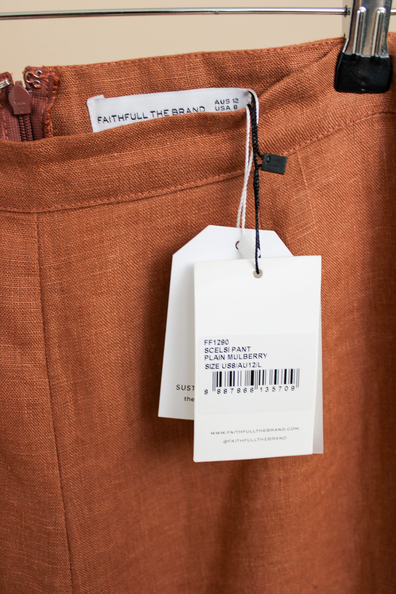 FAITHFULL THE BRAND Scelsi High Rise Flaed linen trousers Size L