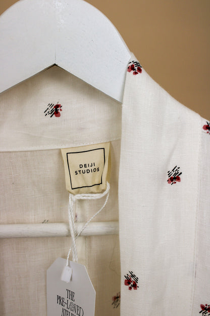 DEIJI STUDIOS Floral '02' Linen Robe One Size