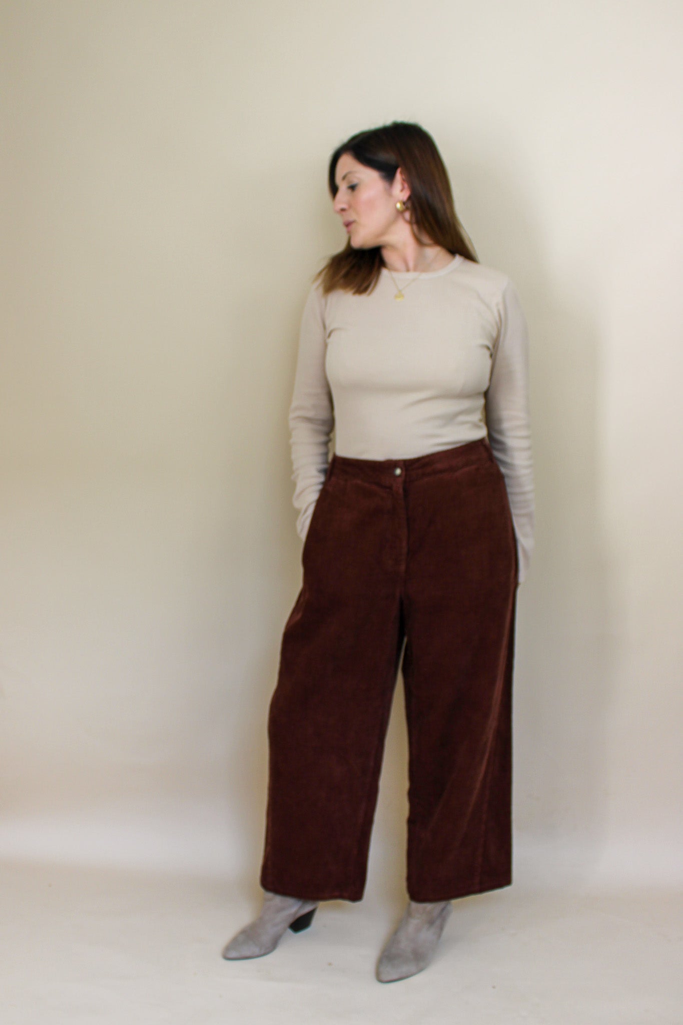 POETRY Corduroy Wide Leg Trousers Size 16