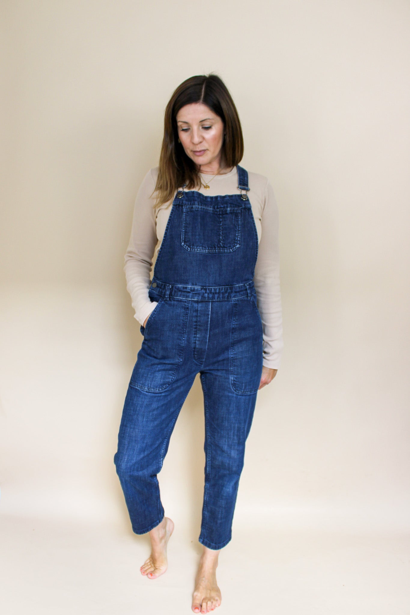 TOAST Patch Pocket Denim Dungarees Size 8