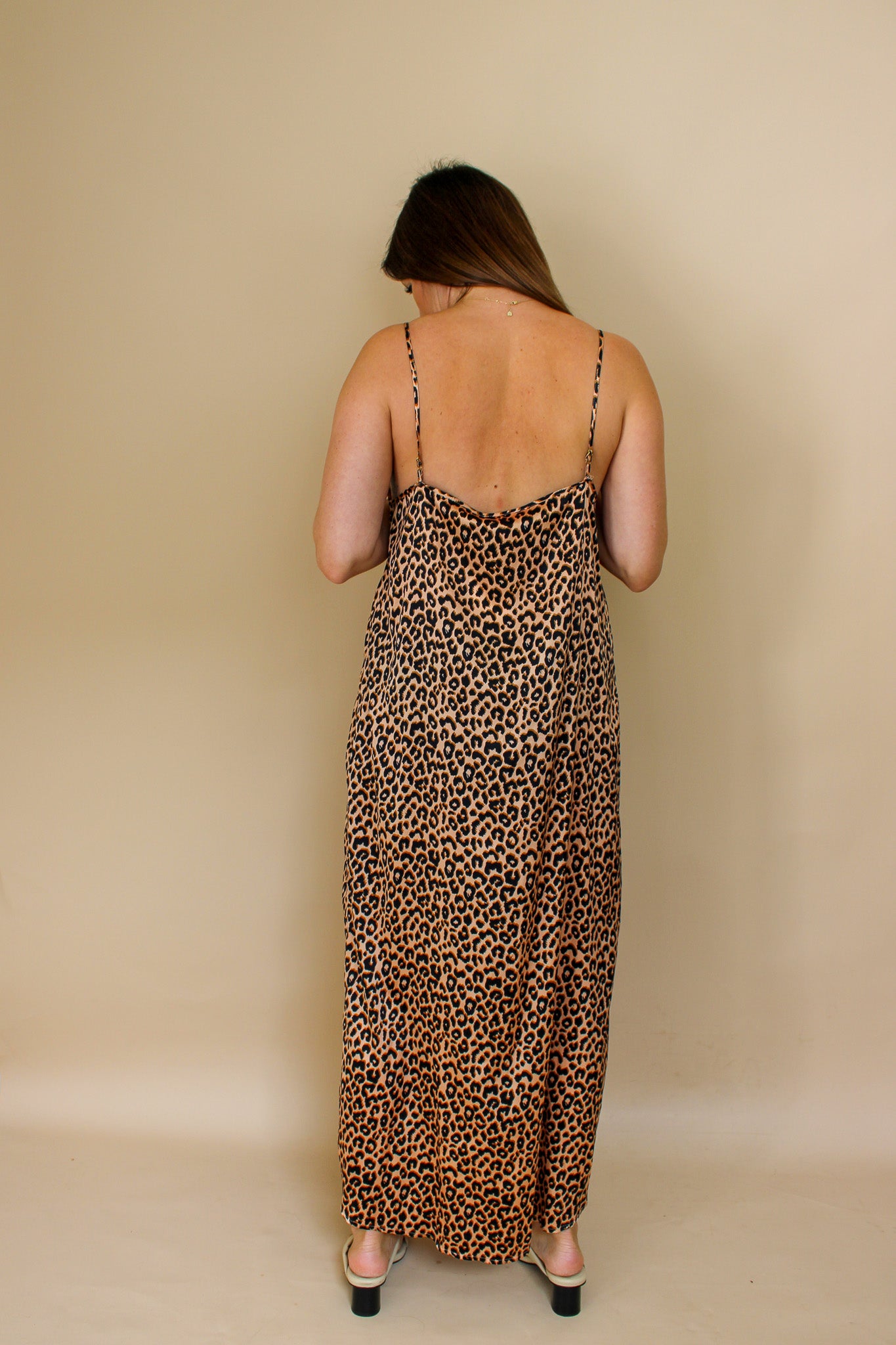 YOKE Juno Leopard-print Stretch-silk Slip Dress Size M