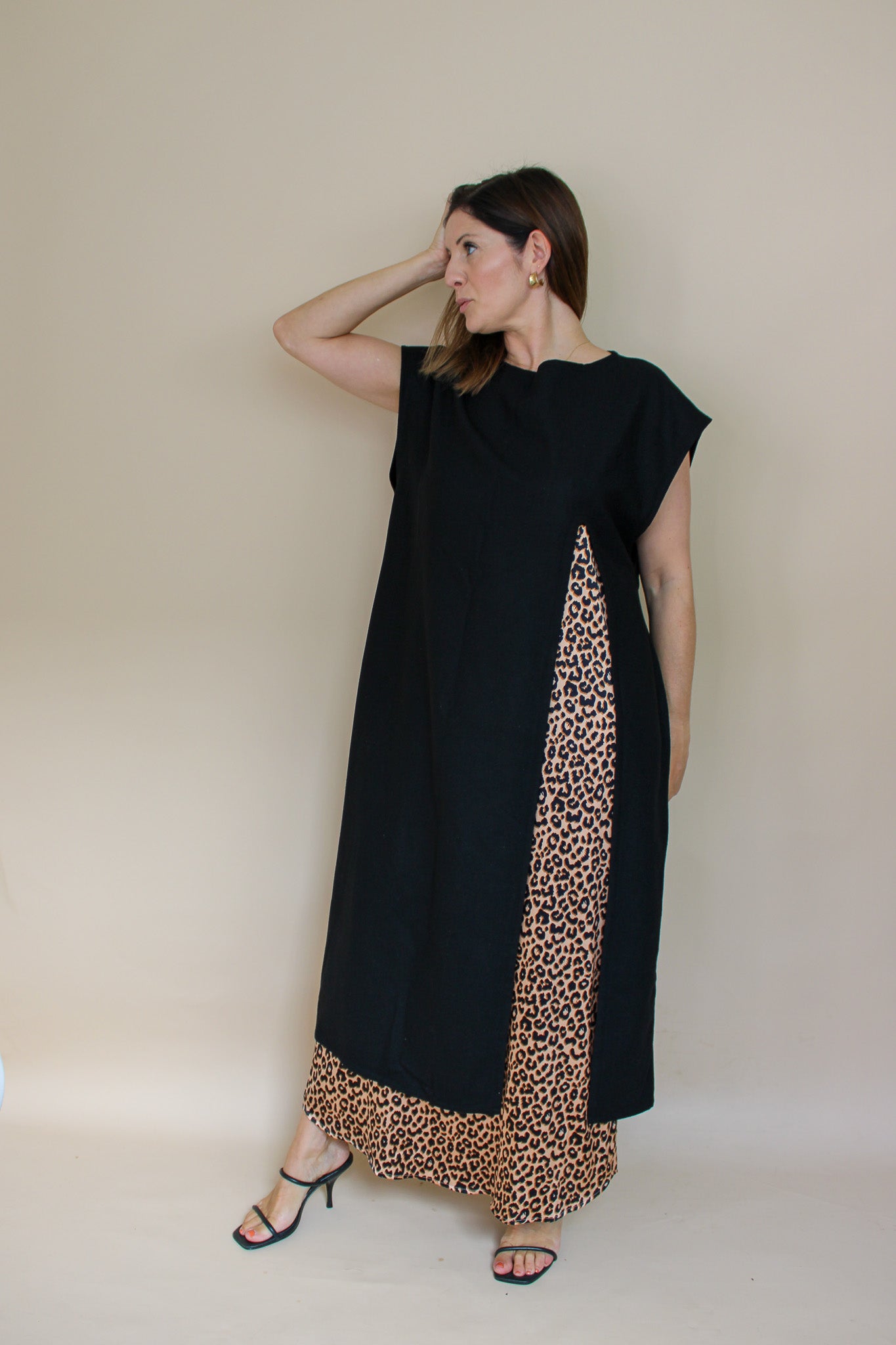 JESSICA LEWIS Long Wool Tunic Vest Size M