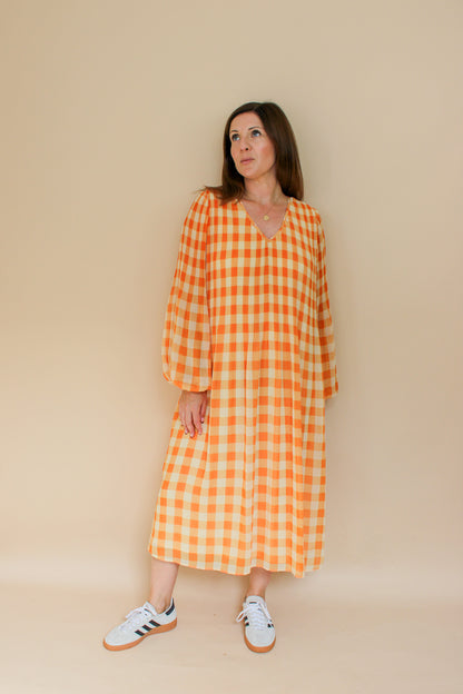 KITRI Check Pleated Midi Dress Size XS