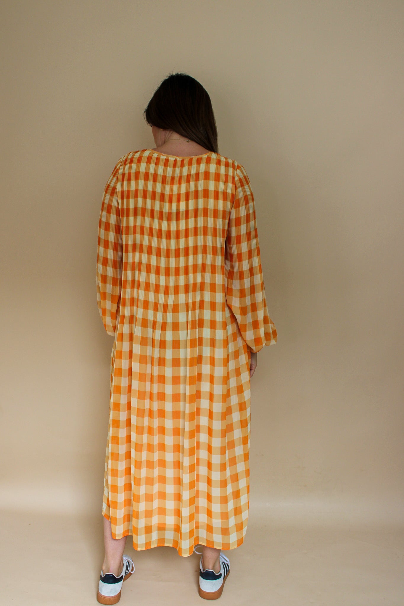 KITRI Check Pleated Midi Dress Size XS