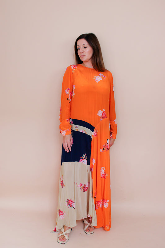 PREEN LINE Selena floral print crepe de chine maxi dress Size L