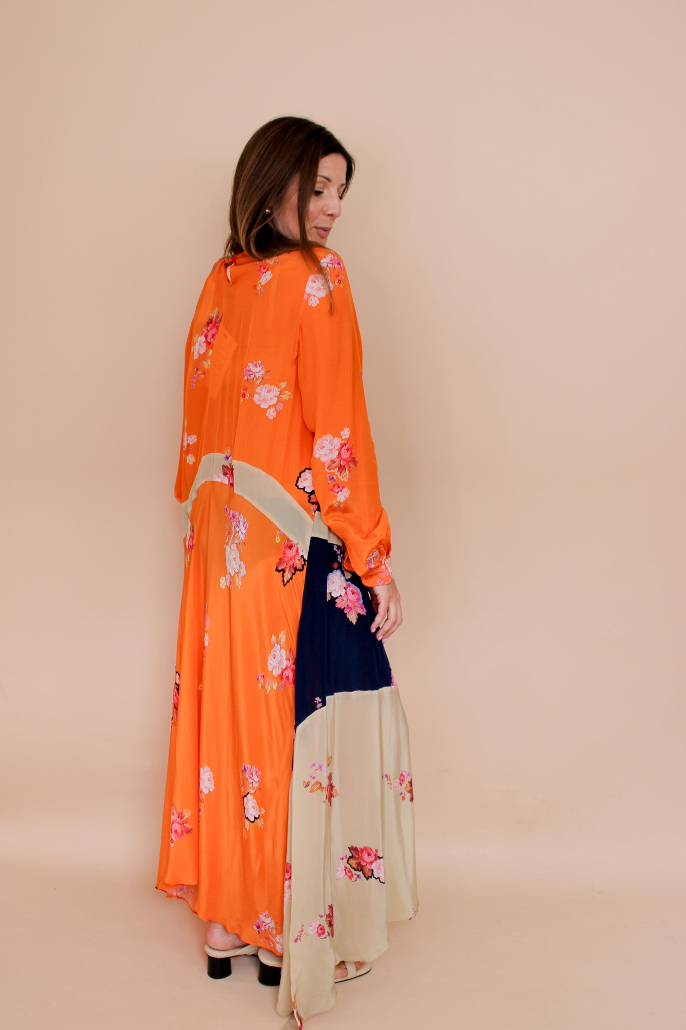 PREEN LINE Selena floral print crepe de chine maxi dress Size L