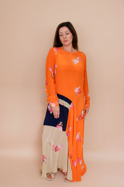 PREEN LINE Selena floral print crepe de chine maxi dress Size L