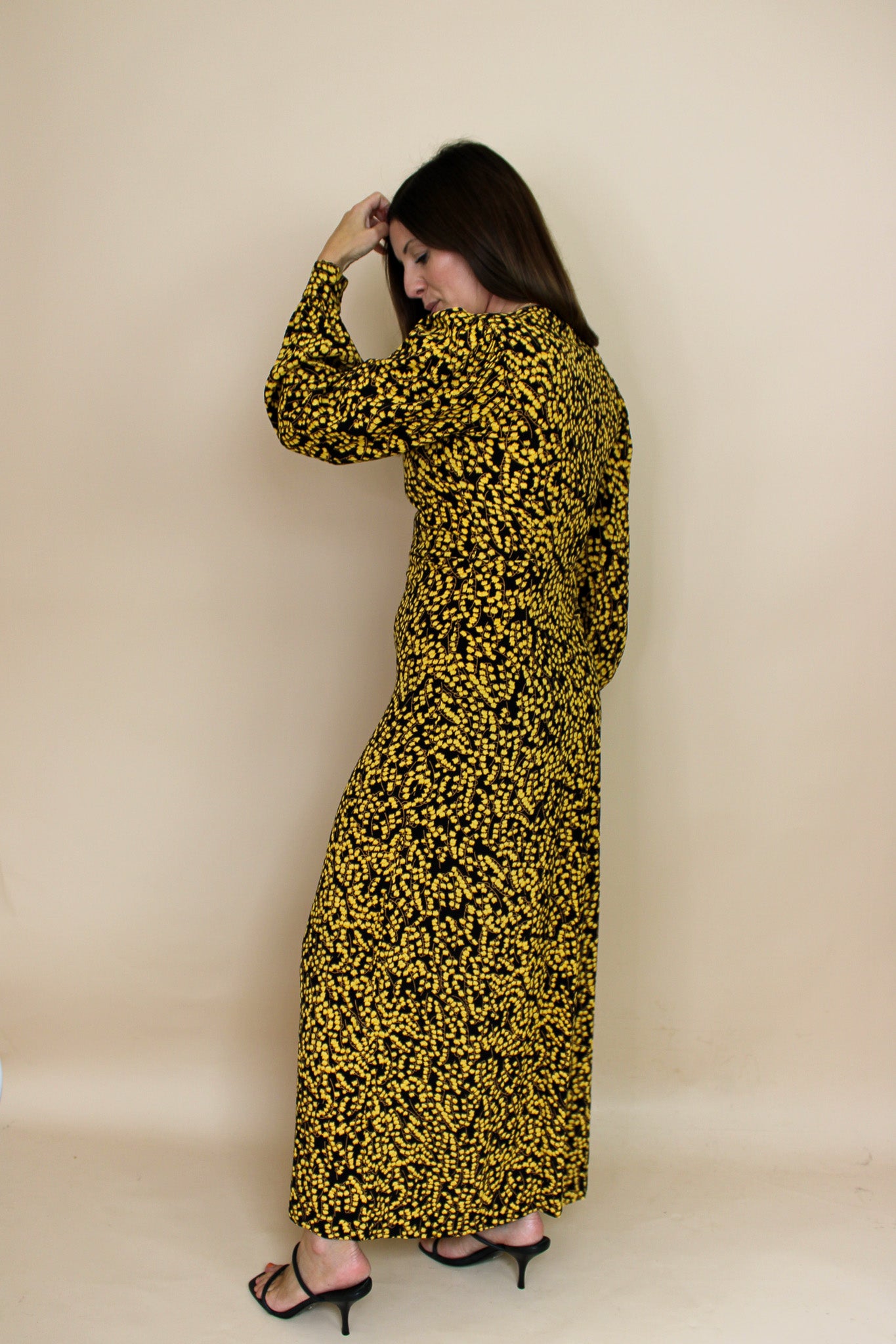 GANNI Ala Georgette Button Floral Long Dress Size 6-8