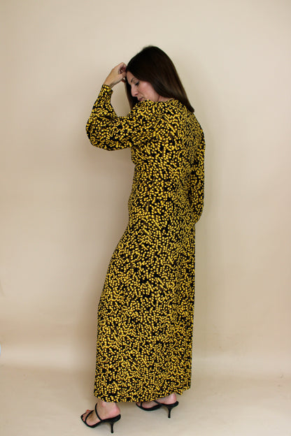 GANNI Ala Georgette Button Floral Long Dress Size 6-8
