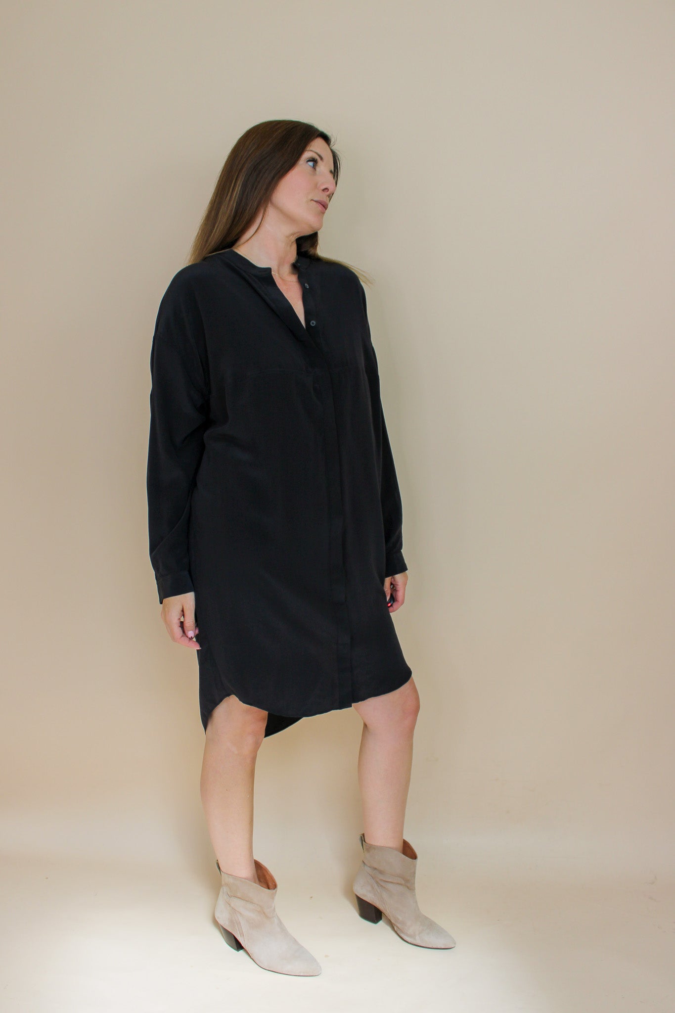 ALL SAINTS Helle Silk Shirt Dress Size 12