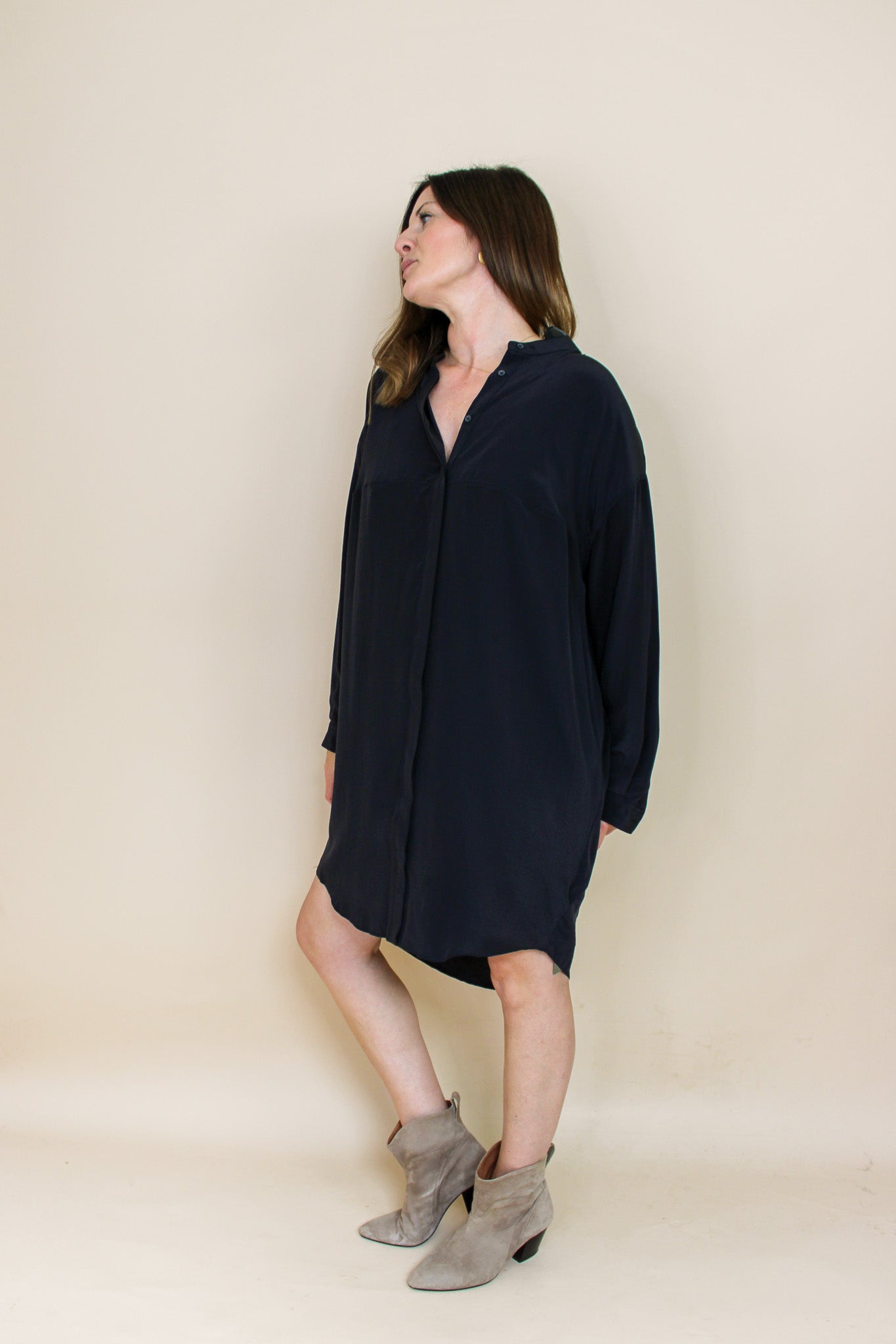ALL SAINTS Helle Silk Shirt Dress Size 12
