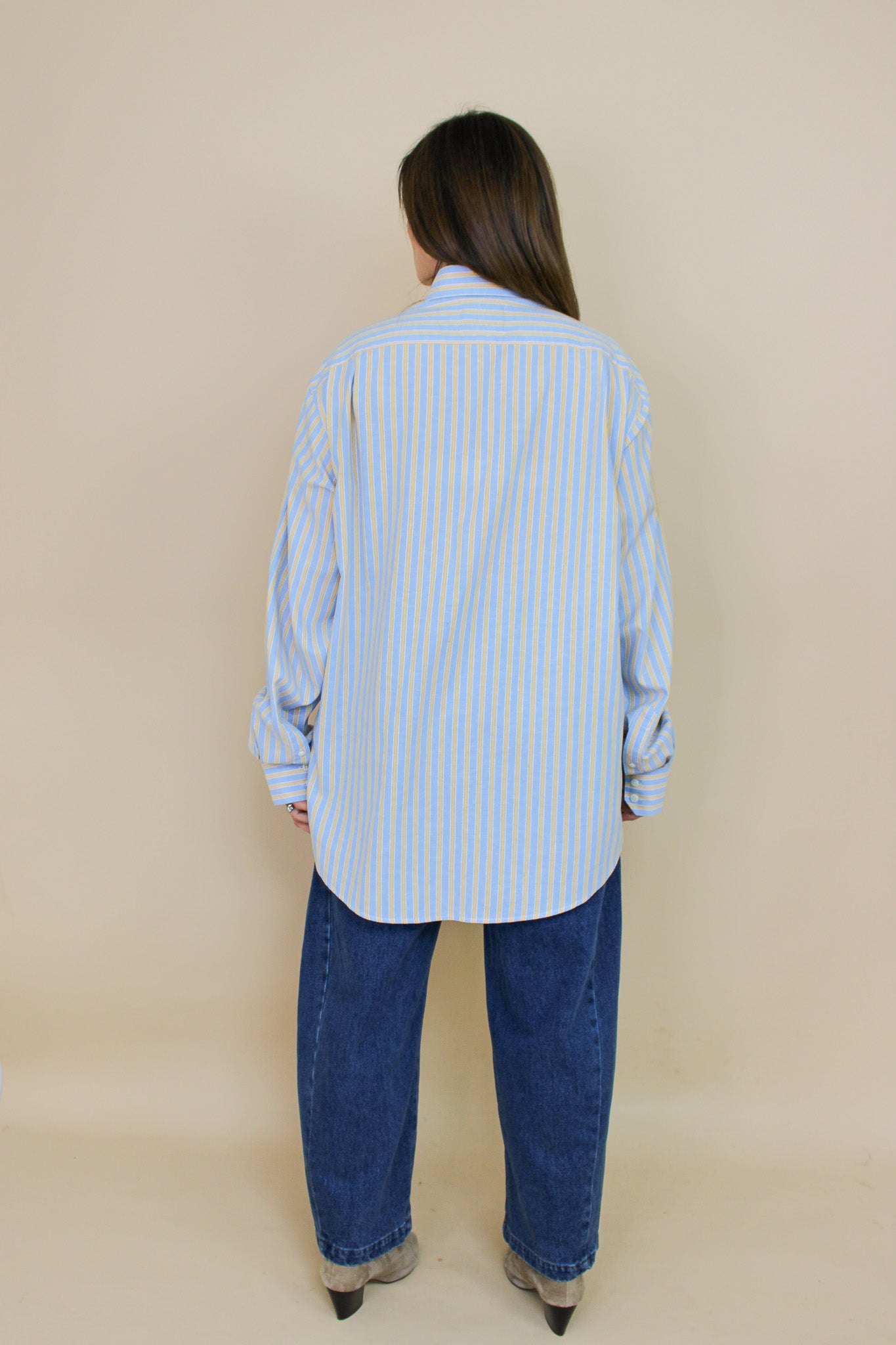 MELISSA MUNRO Reworked Everyday Stripe Shirt Size M