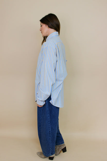 MELISSA MUNRO Reworked Everyday Stripe Shirt Size M