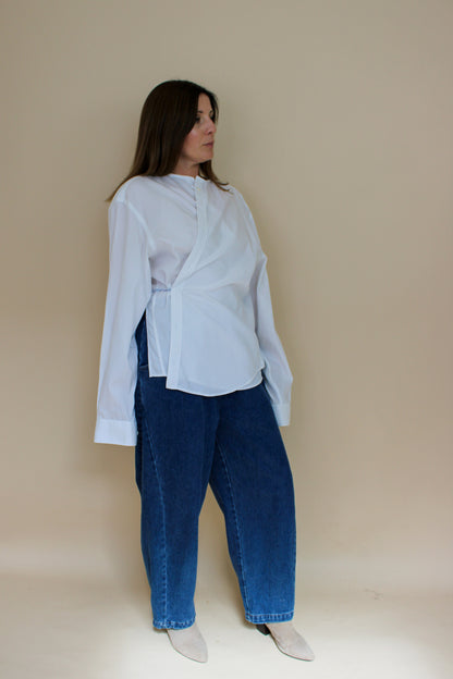MELISSA MUNRO Reworked collarless Shirt Size M