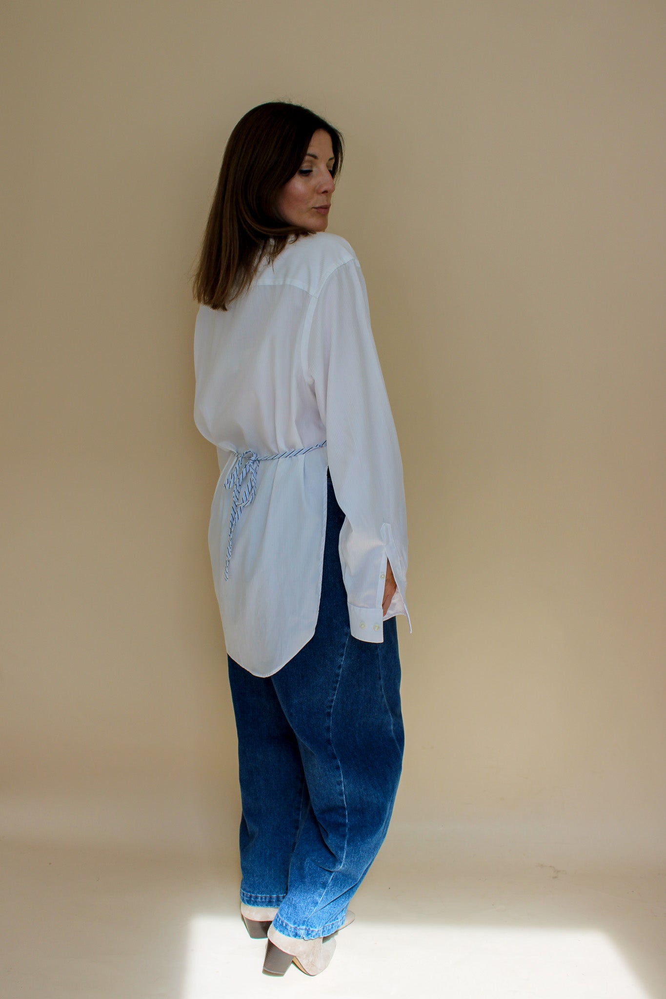 MELISSA MUNRO Reworked collarless Shirt Size M