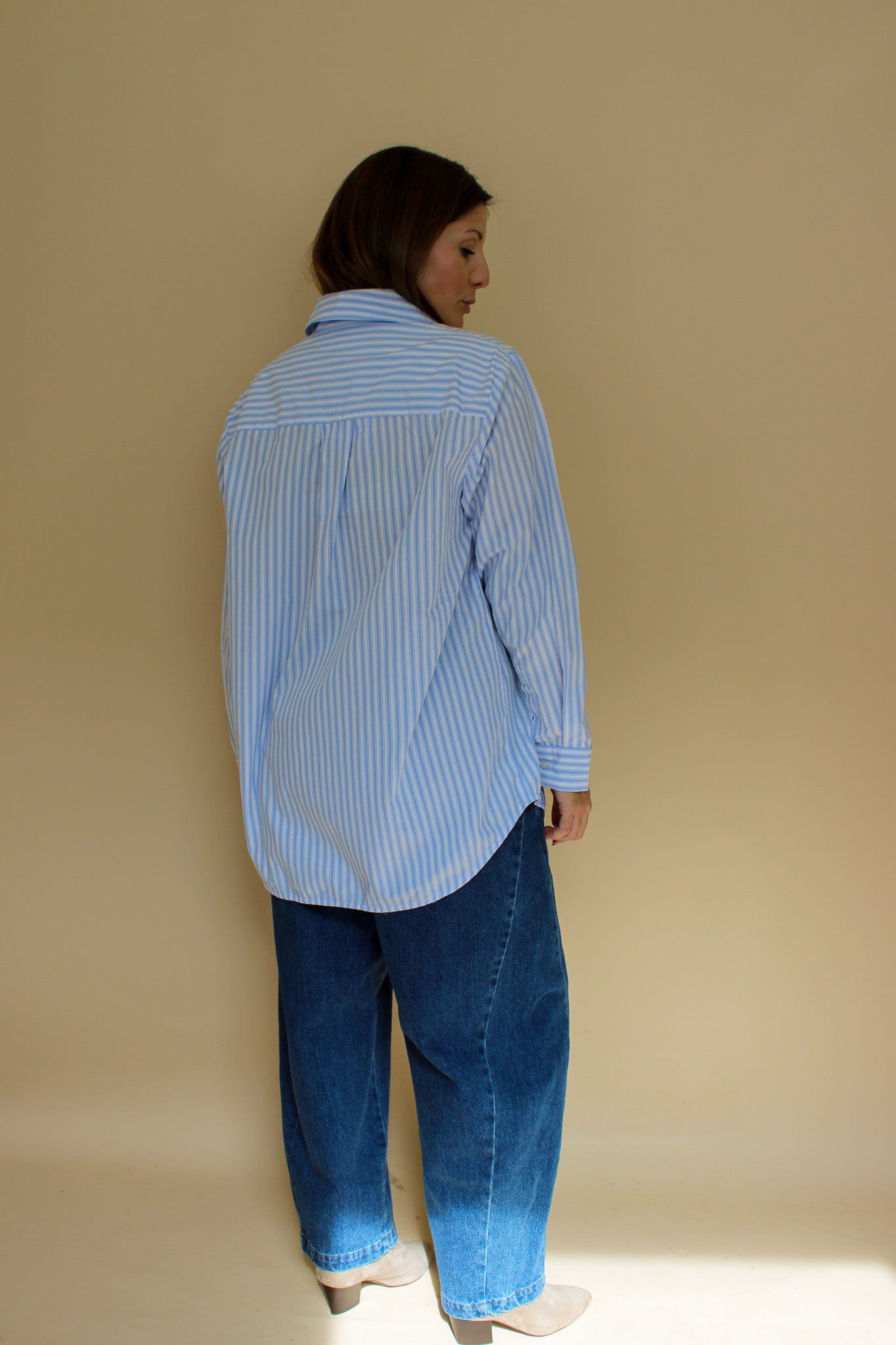 SAMSOE SAMSOE Haley Stripe Cotton Classic Shirt Size 8-10