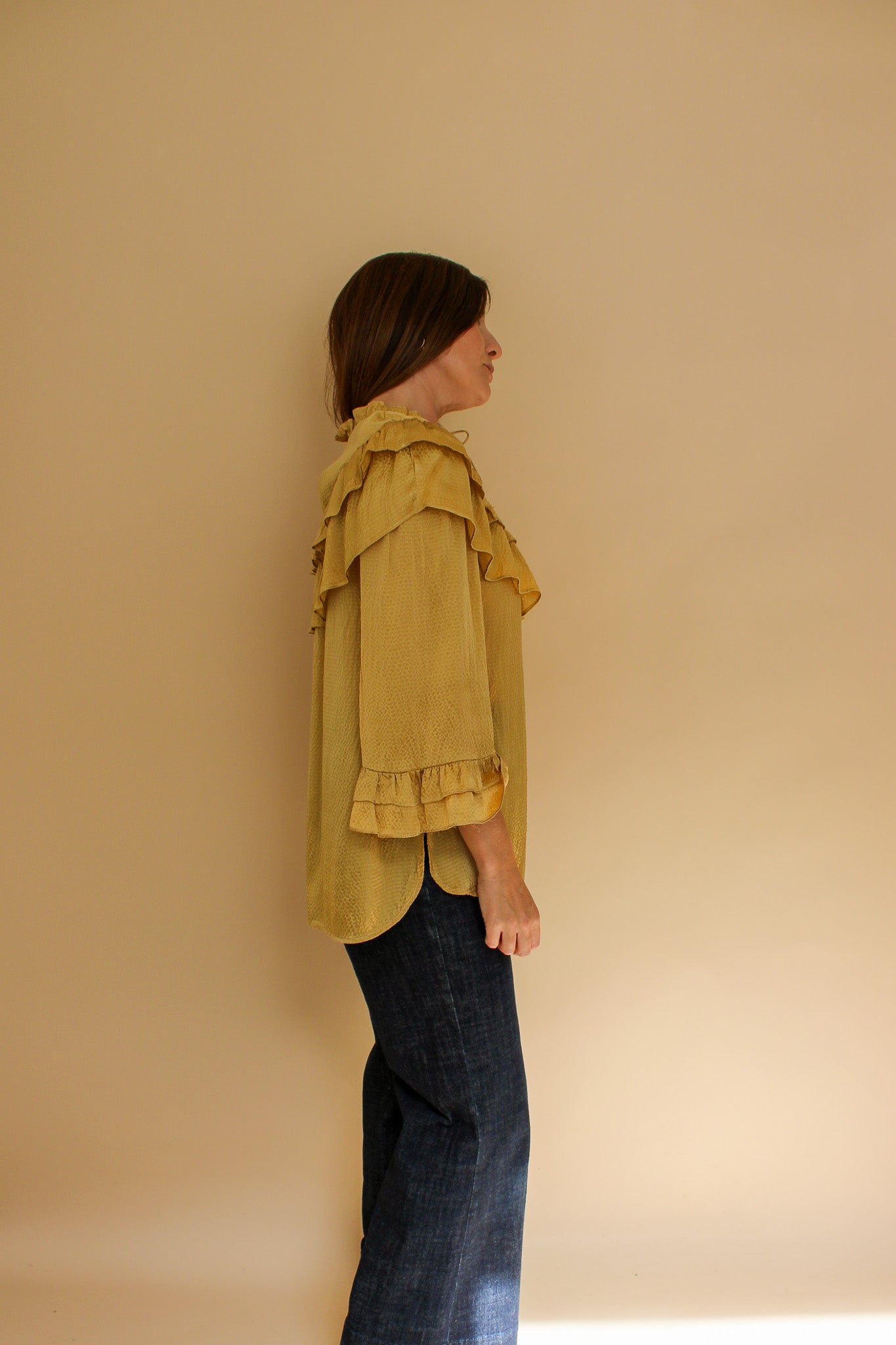 STELLA NOVA Silk Frill Long Blouse Size 10