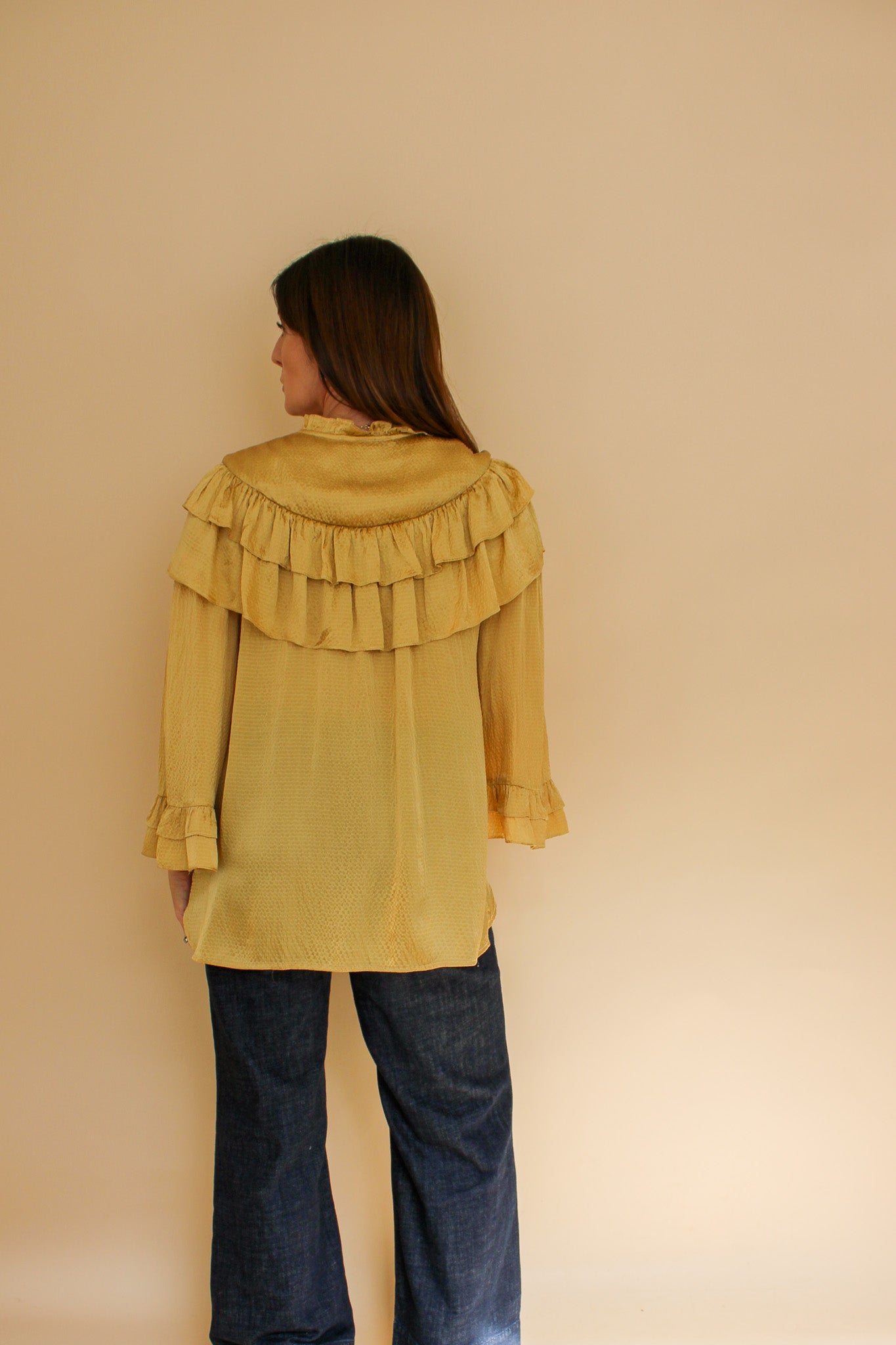 STELLA NOVA Silk Frill Long Blouse Size 10