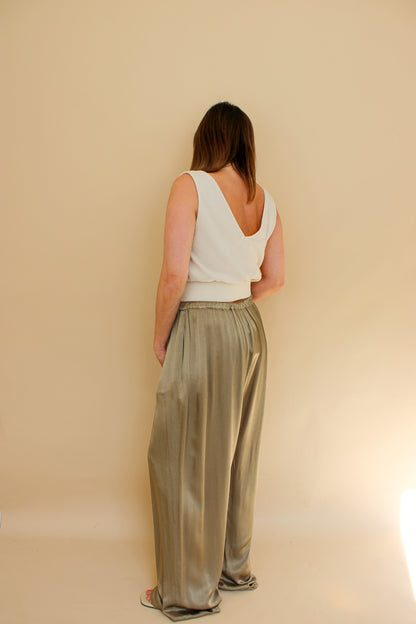 GHOST Drawstring Satin Trousers Size XL