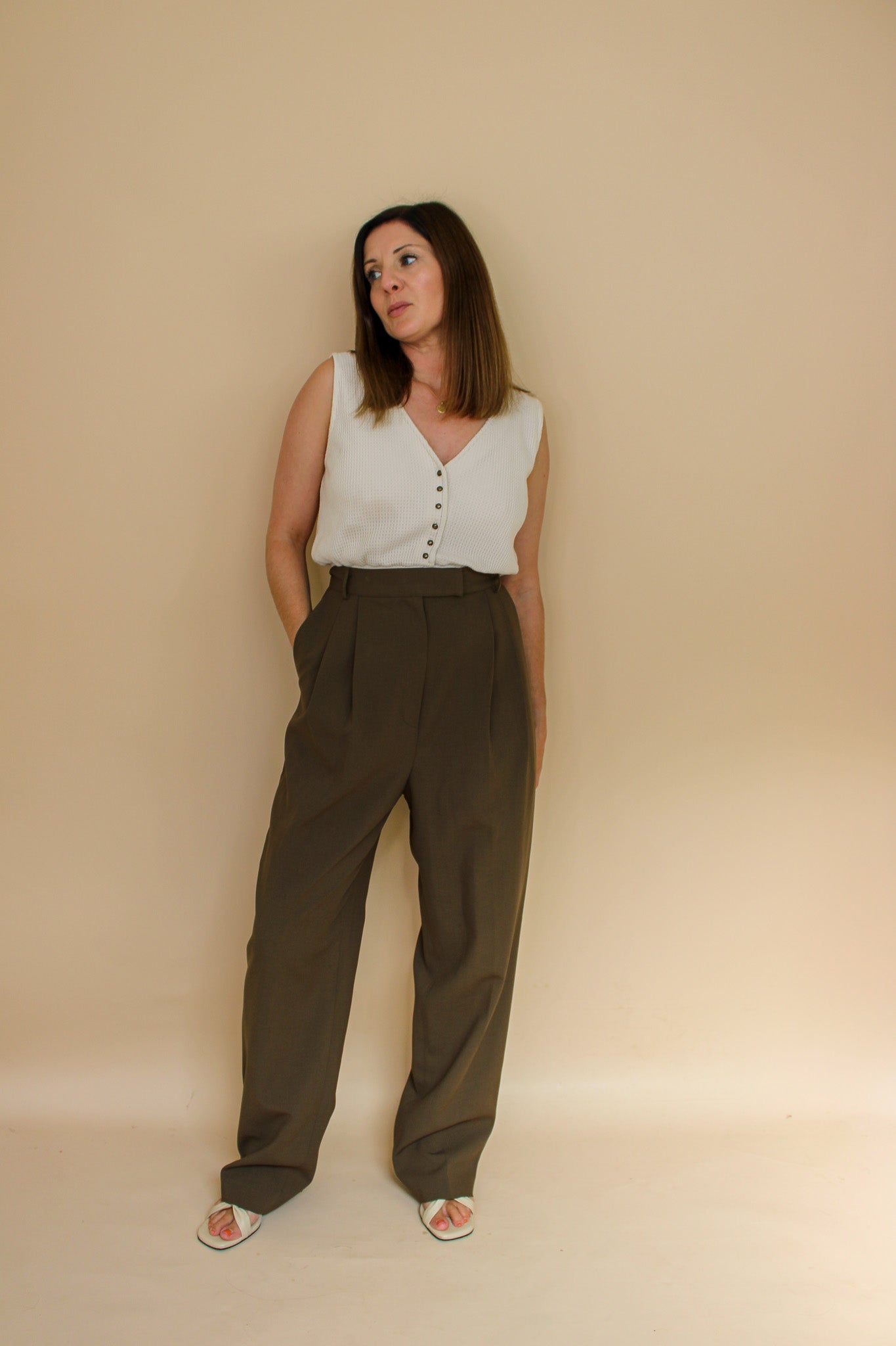 THE FRANKIE SHOP Bea Suit pants Straight Leg Trousers Size L
