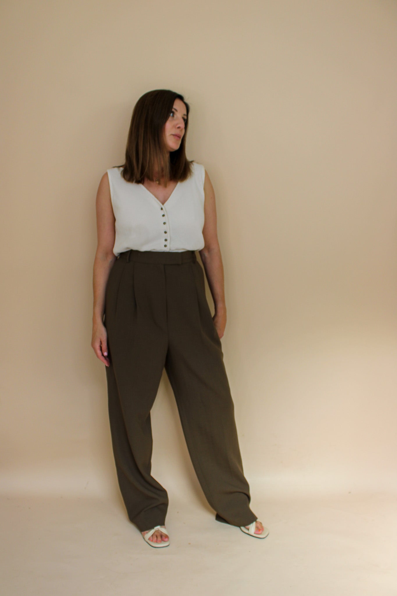 THE FRANKIE SHOP Bea Suit pants Straight Leg Trousers Size L