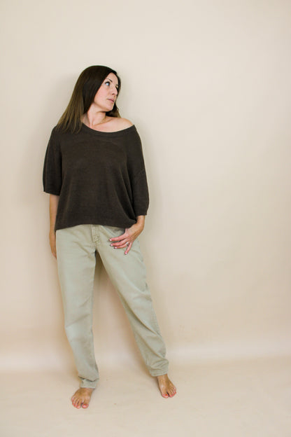 JIGSAW Short Sleeve LInen Jumper Size L