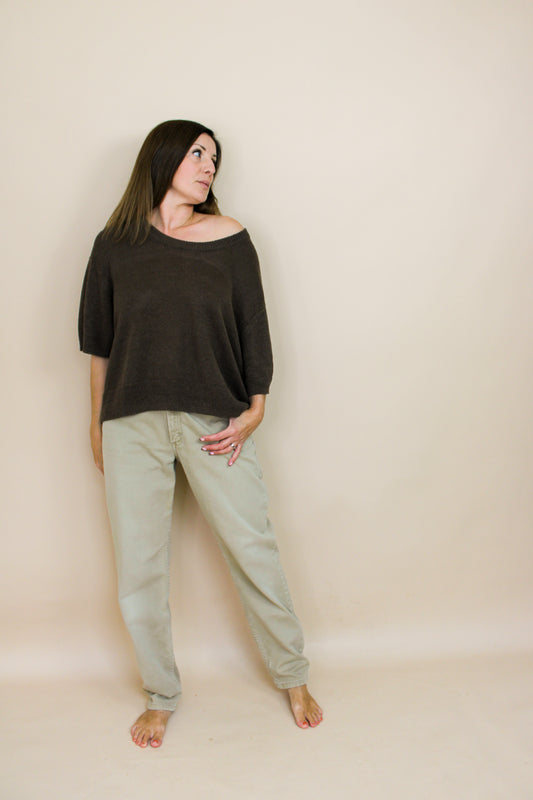 JIGSAW Short Sleeve LInen Jumper Size L