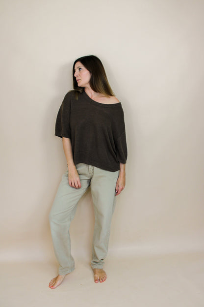 JIGSAW Short Sleeve LInen Jumper Size L