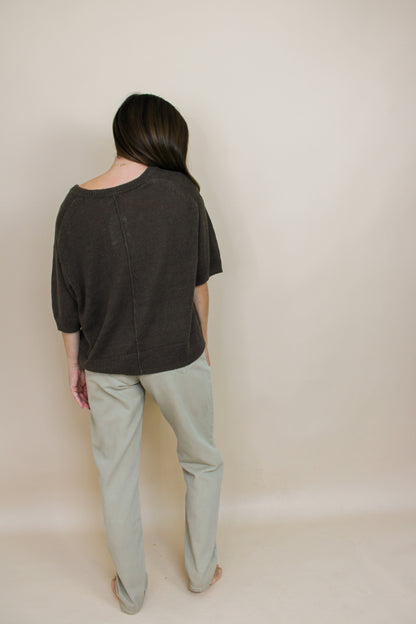 JIGSAW Short Sleeve LInen Jumper Size L