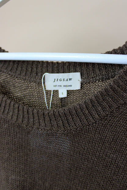 JIGSAW Short Sleeve LInen Jumper Size L