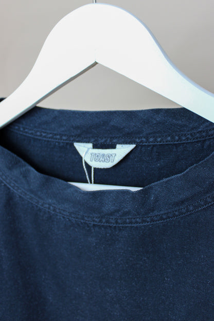 TOAST Washed Denim Pocket Short Sleeved Top Size S