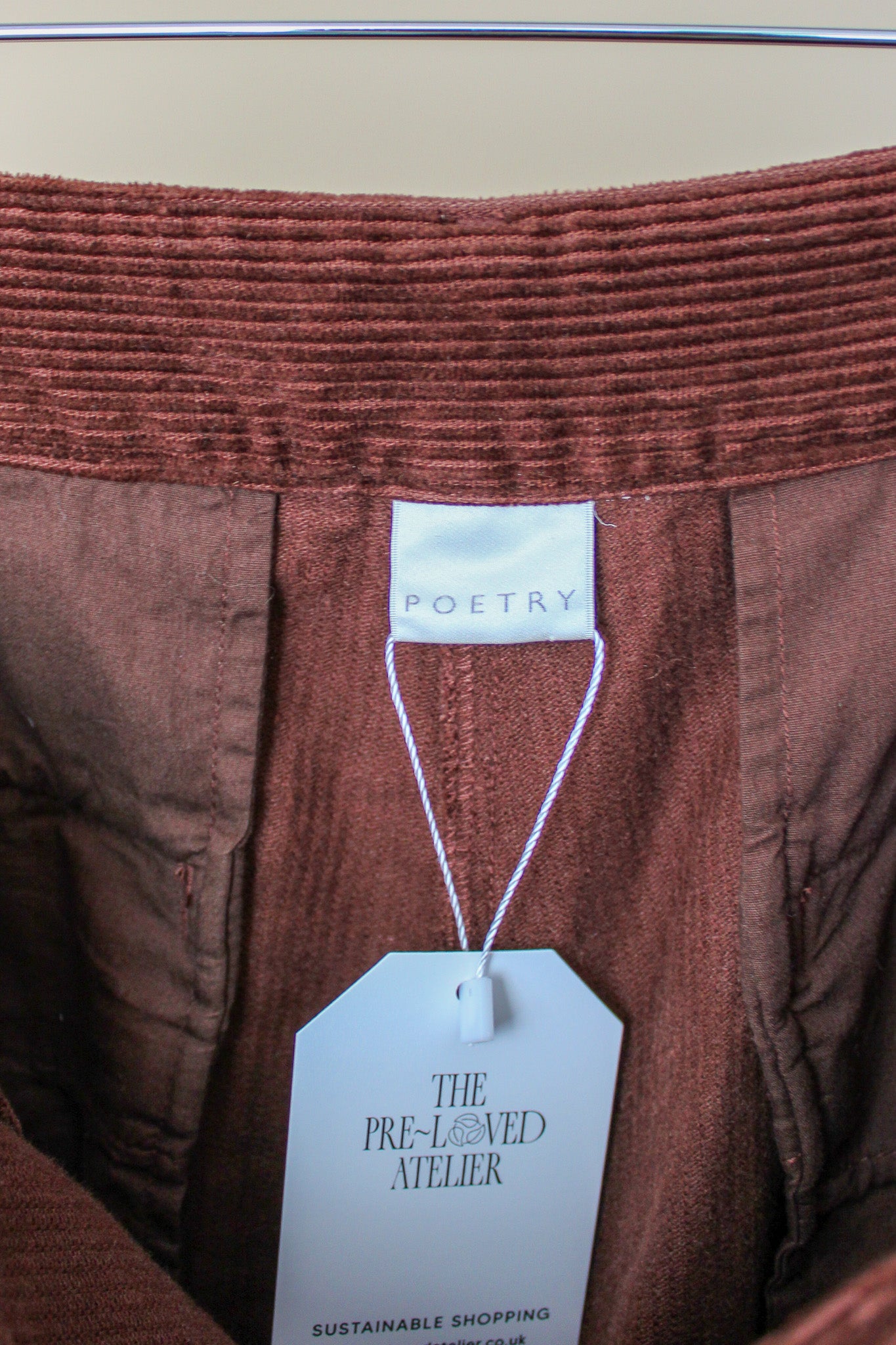 POETRY Corduroy Wide Leg Trousers Size 16