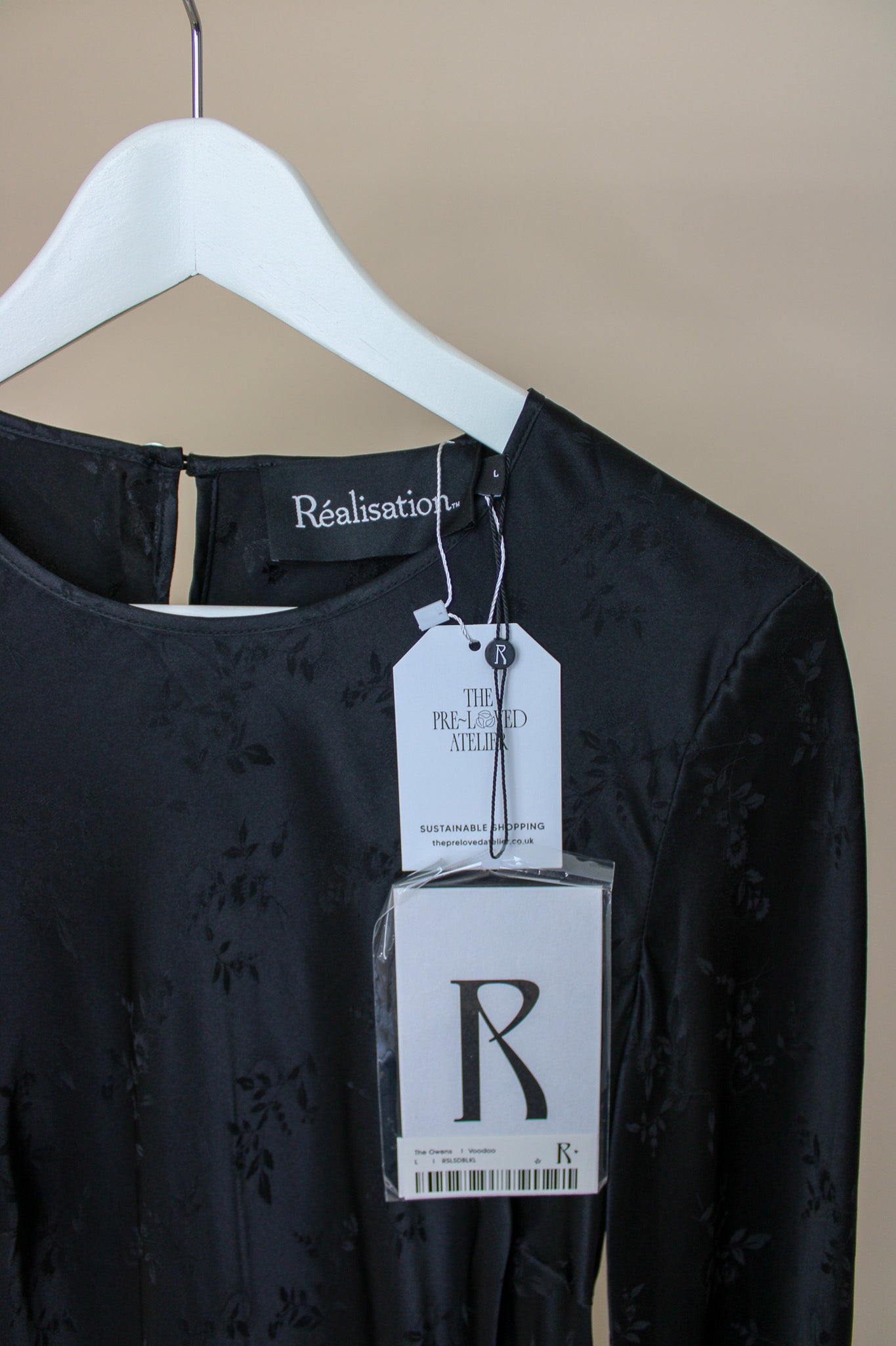 REALISATION PAR The Owens Voodoo Bias Cut Midi Silk Dress Size L