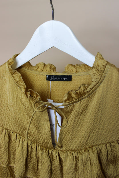 STELLA NOVA Silk Frill Long Blouse Size 10