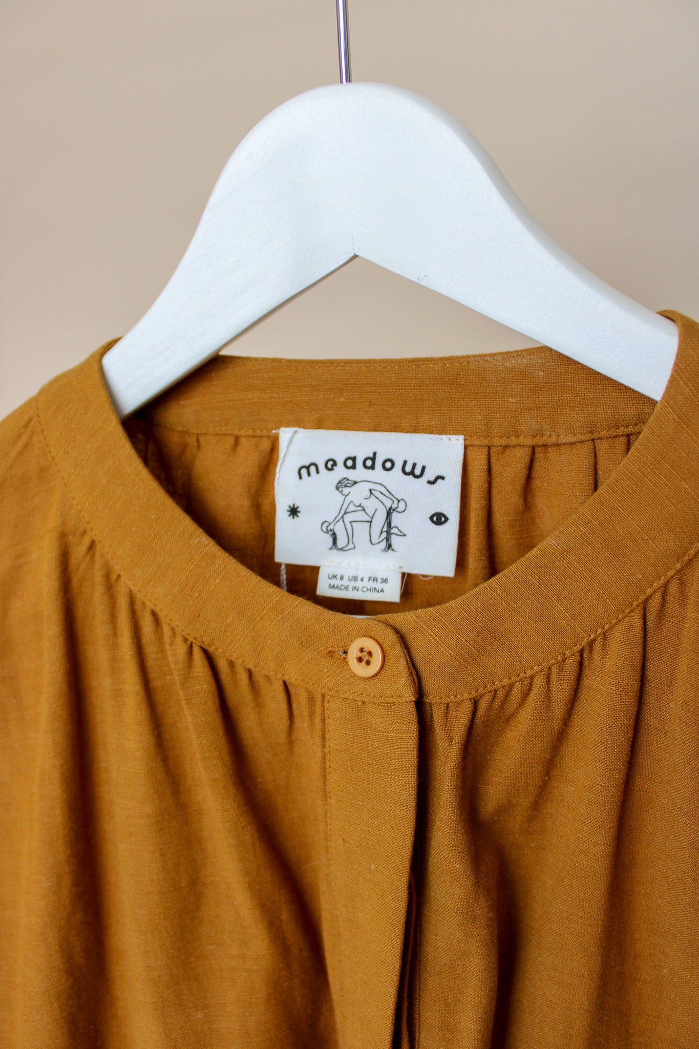 MEADOWS Collarless Blouse Size 8-10