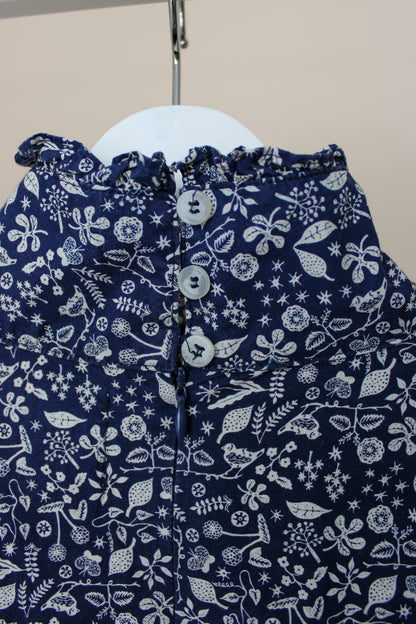 MEADOWS High neck floral print frill blouse Size 8-10