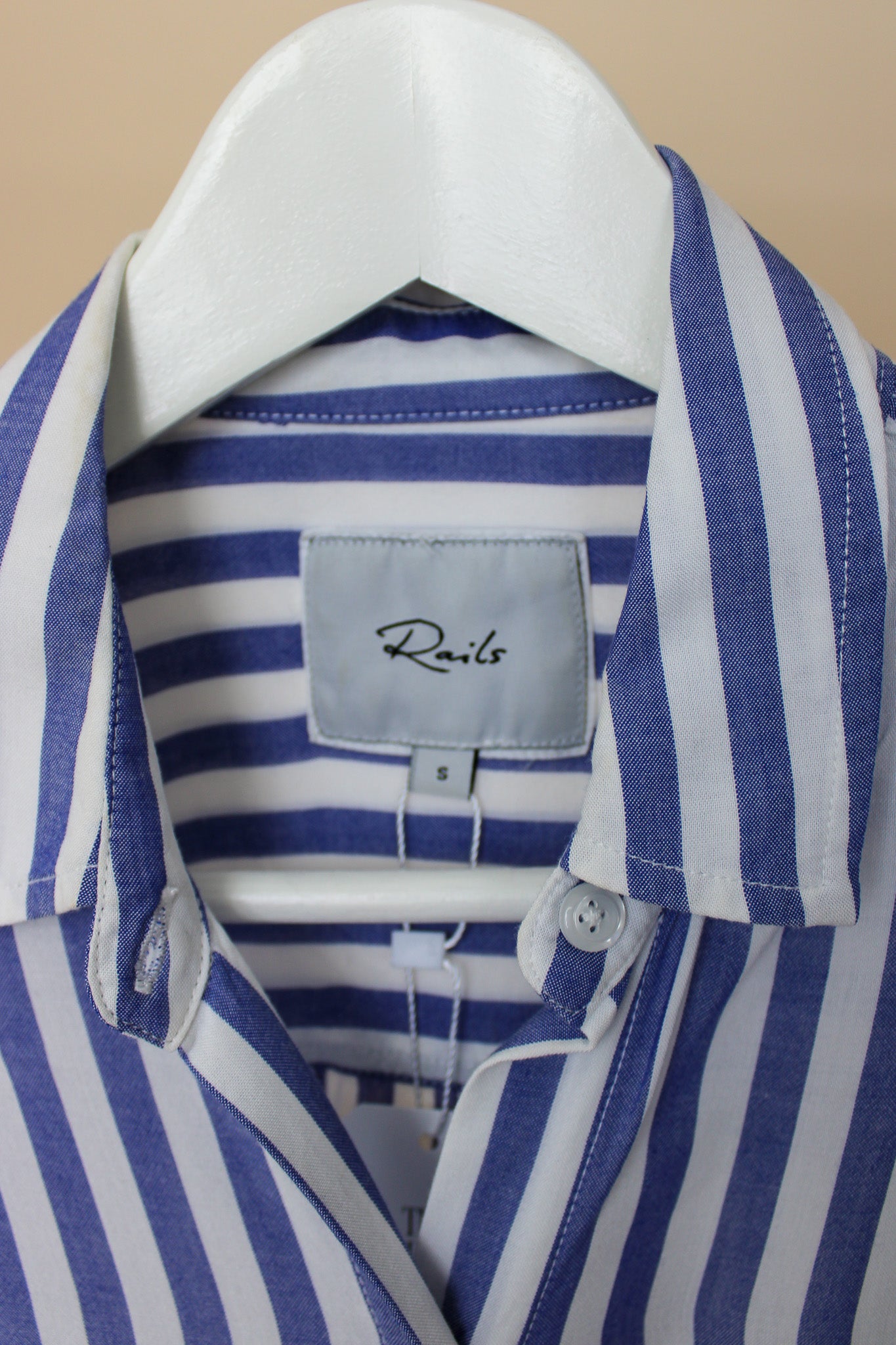RAILS Striped Tie Cropped Shirt Size S