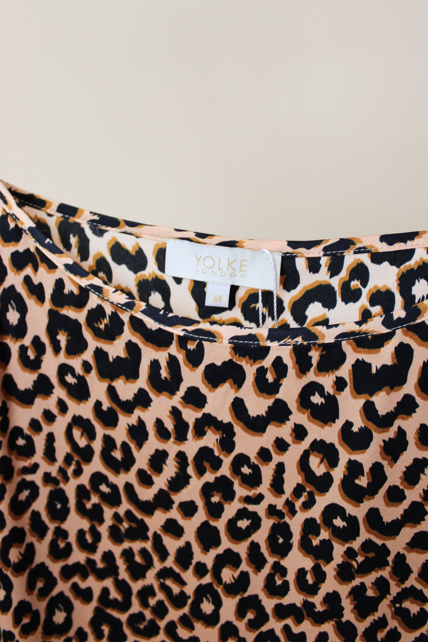 YOKE Juno Leopard-print Stretch-silk Slip Dress Size M