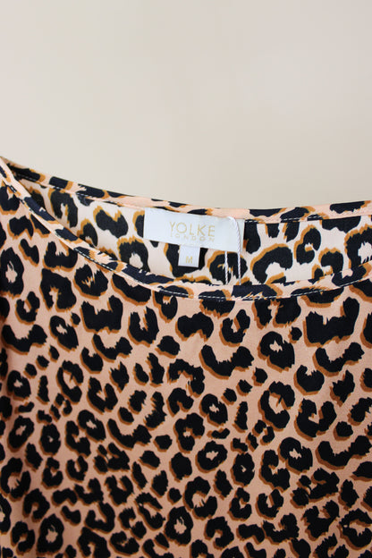 YOKE Juno Leopard-print Stretch-silk Slip Dress Size M