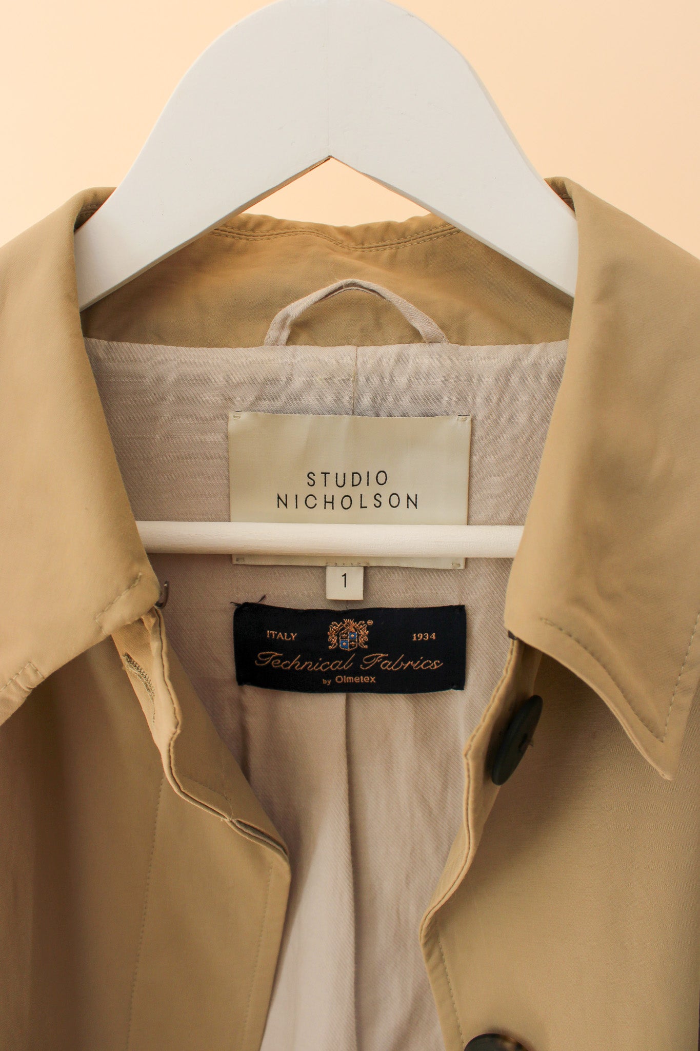 STUDIO NICHOLSON Holin Technical Cotton Trench Coat Size 1