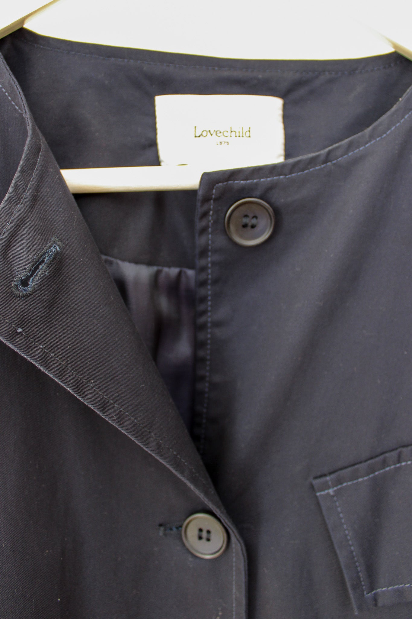 LOVECHILD 1979 Veda Collarless Trench Jacket Size 10